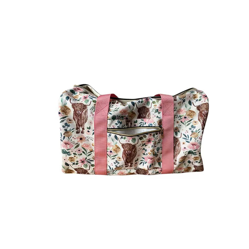 BA0008 RTS 18.5*11.2*7.9 inches hold-all bag pink cow floral  Free shipping order $100+