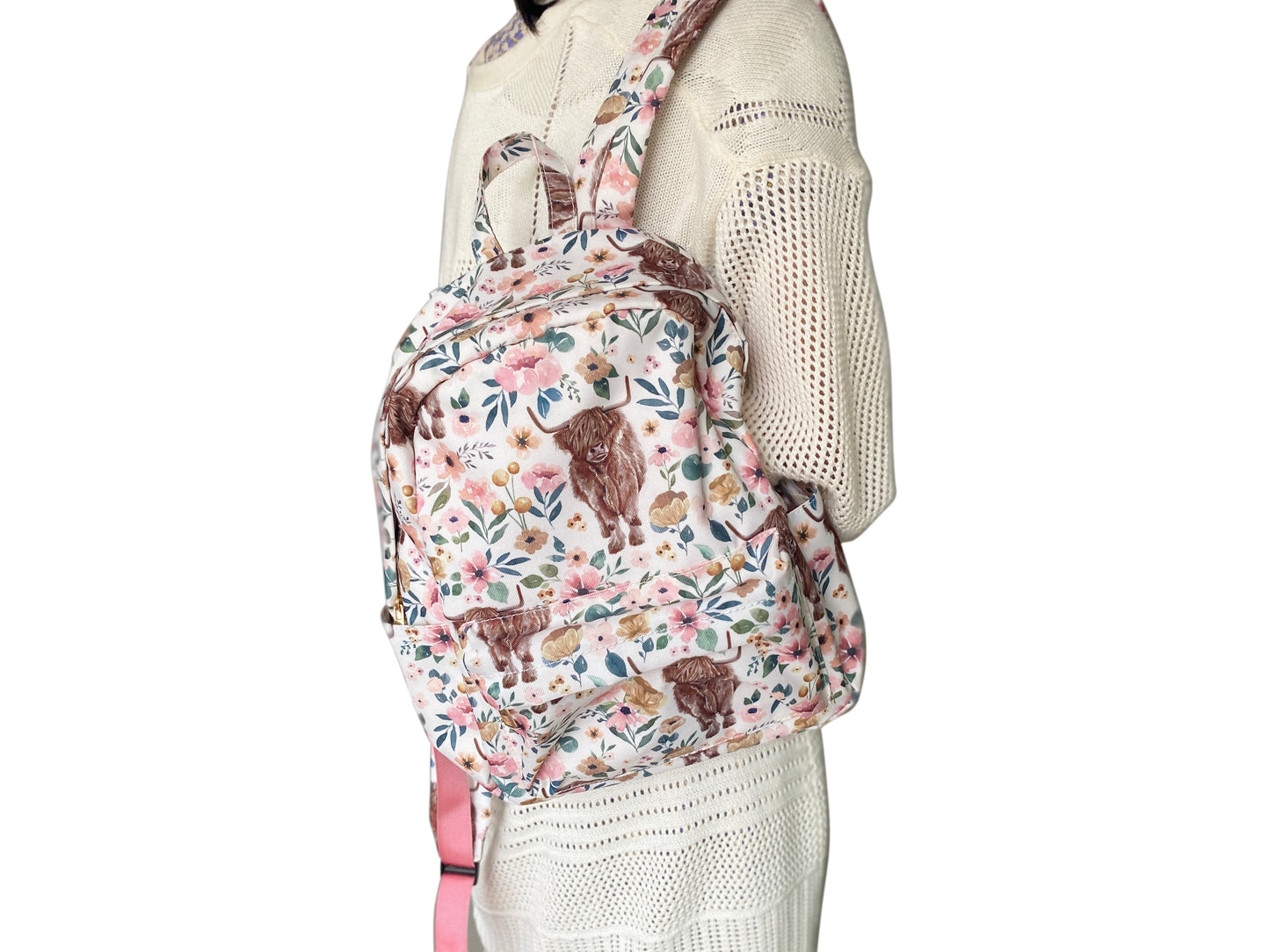 RTS 10*13.9*4inches pink cow floral bag   Free shipping order $100+