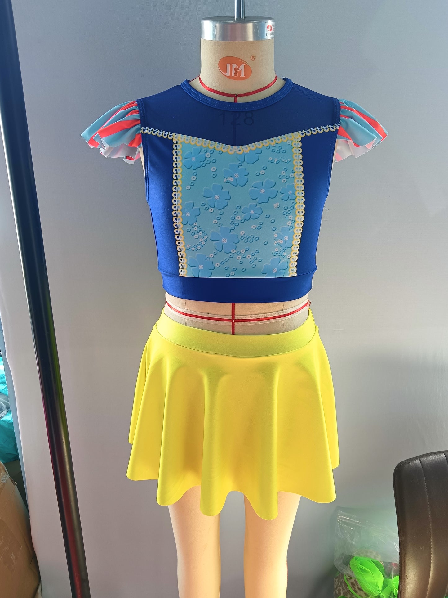 S0144 cartoon princess snow bathing suit purple ruffle girl swimwear 20230520 RTS