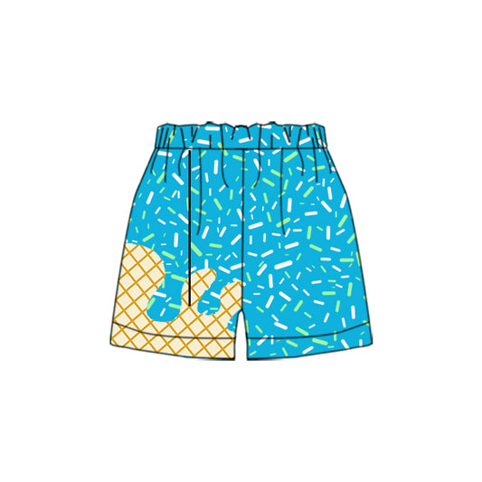 blue yellow MOQ3 logo CUSTOM  KIDS shorts 202503