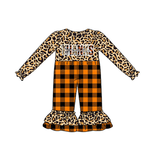 LR0329 thanks giving girl leopard romper long sleeves 20230512 preorder