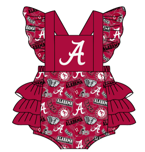 CUSTOM MOQ3 Alabama football team girl romper  (-(before 10th May --NO MOQ ))（