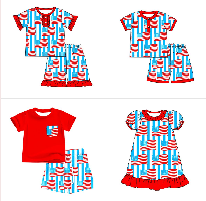 BSSO0577 preorder USA July 4th shorts summer boy outfit 202401