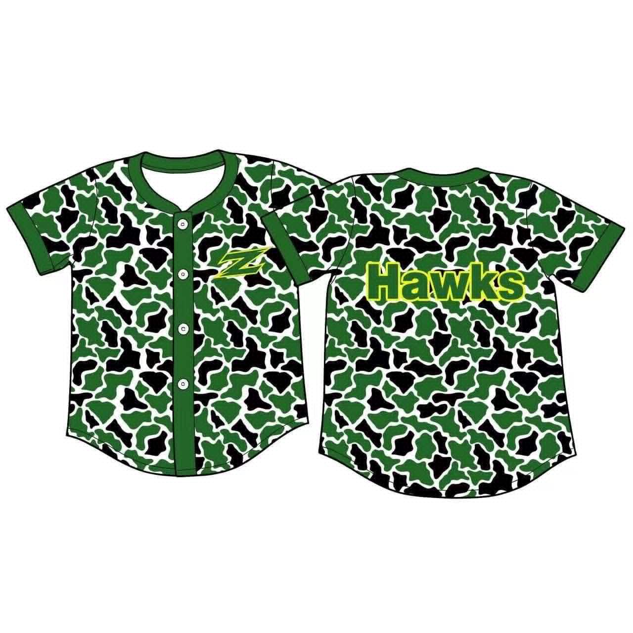 Camo Hawks CUSTOM football team boy clothes pullover  MOQ:5