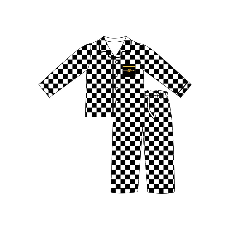 CUSTOM MOQ5 checkboard team arrow moq5 kids boy pajamas set