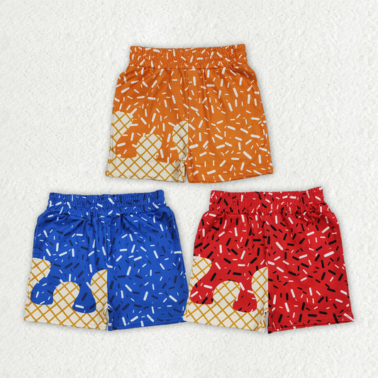 SS0637 red boy splatter ice cream drip shorts 202508 RTS
