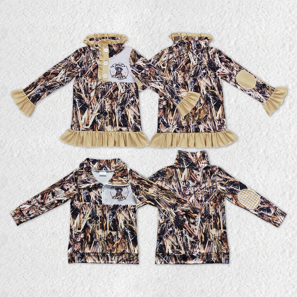 BT0333 dog camo zip boy long sleeve coat pullover top 20230928 RTS