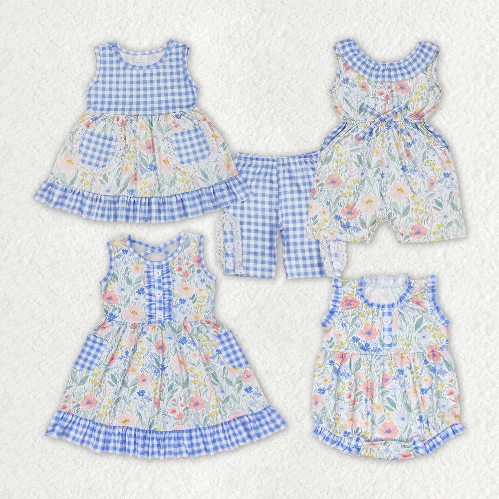 SR1343 flowers RTS girl jumpsuit 202405 RTS sibling