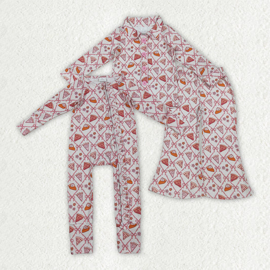 GLP2738 bow pink pie western girl pajamas outfit 202509 RTS