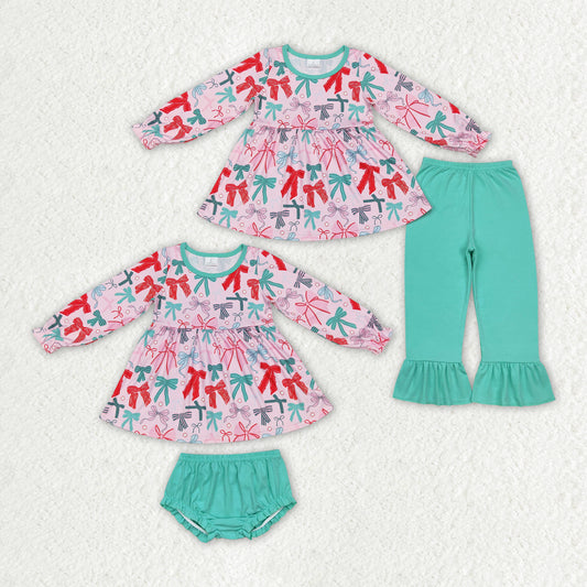 GLP1716组合 sibling Christmas bow  girl  outfit 202408 rts