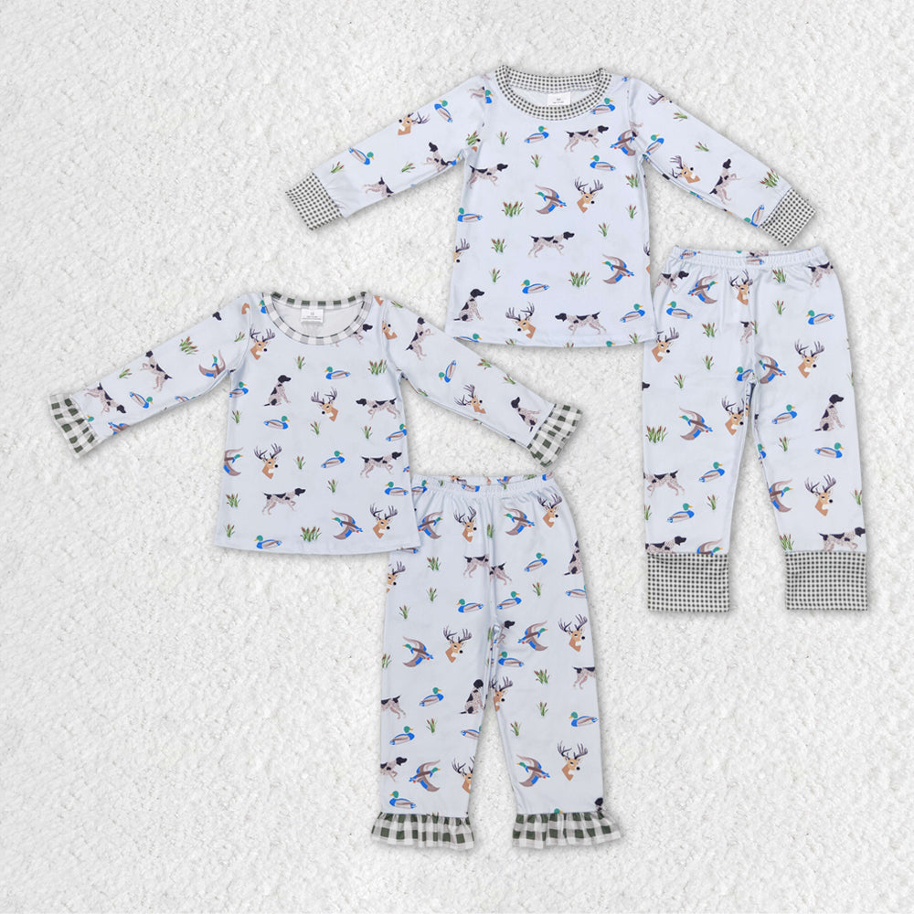 BLP0410 long sleeve western duck dog boy pajamas set RTS 20231104