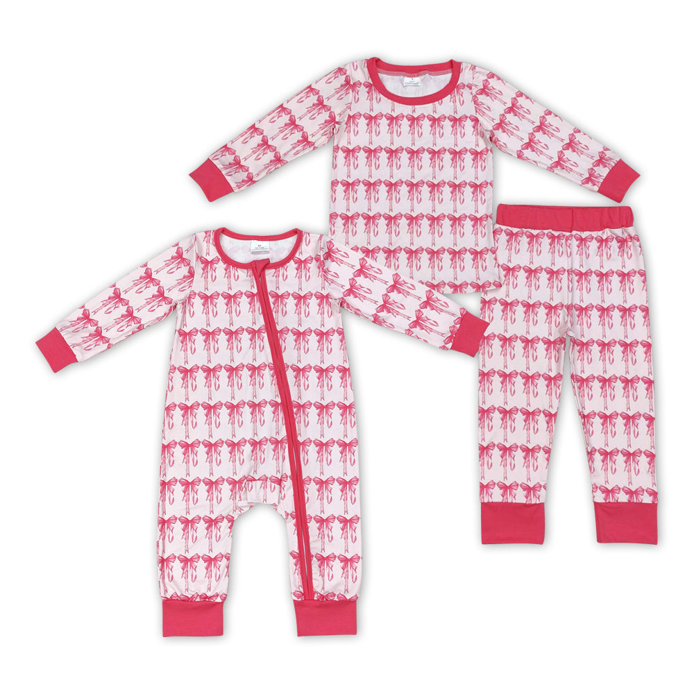 GLP1214 western bow girl pink pajamas outfit 202407 RTS