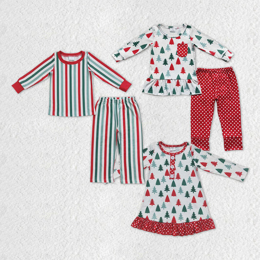 BLP0361 Christmas stripe long sleeve pants girl outfit pajamas 20231004 RTS