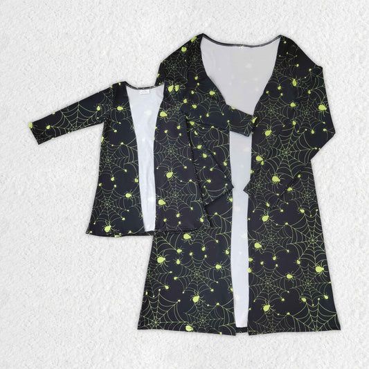 GT0046 RTS kids halloween spiderweb black cardigan 20230615