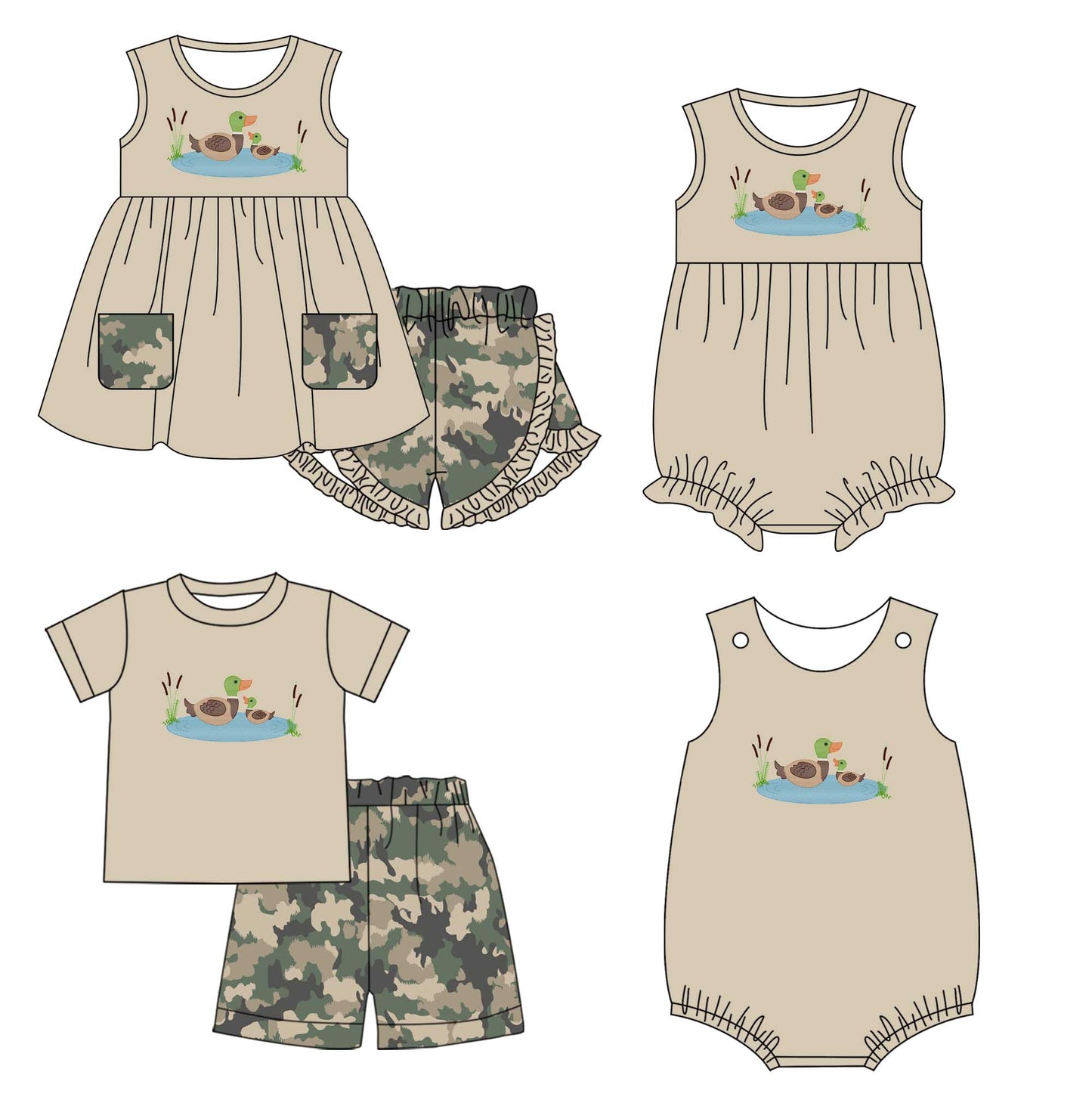 SR2169 western duck boy romper 202411 preorder sibling