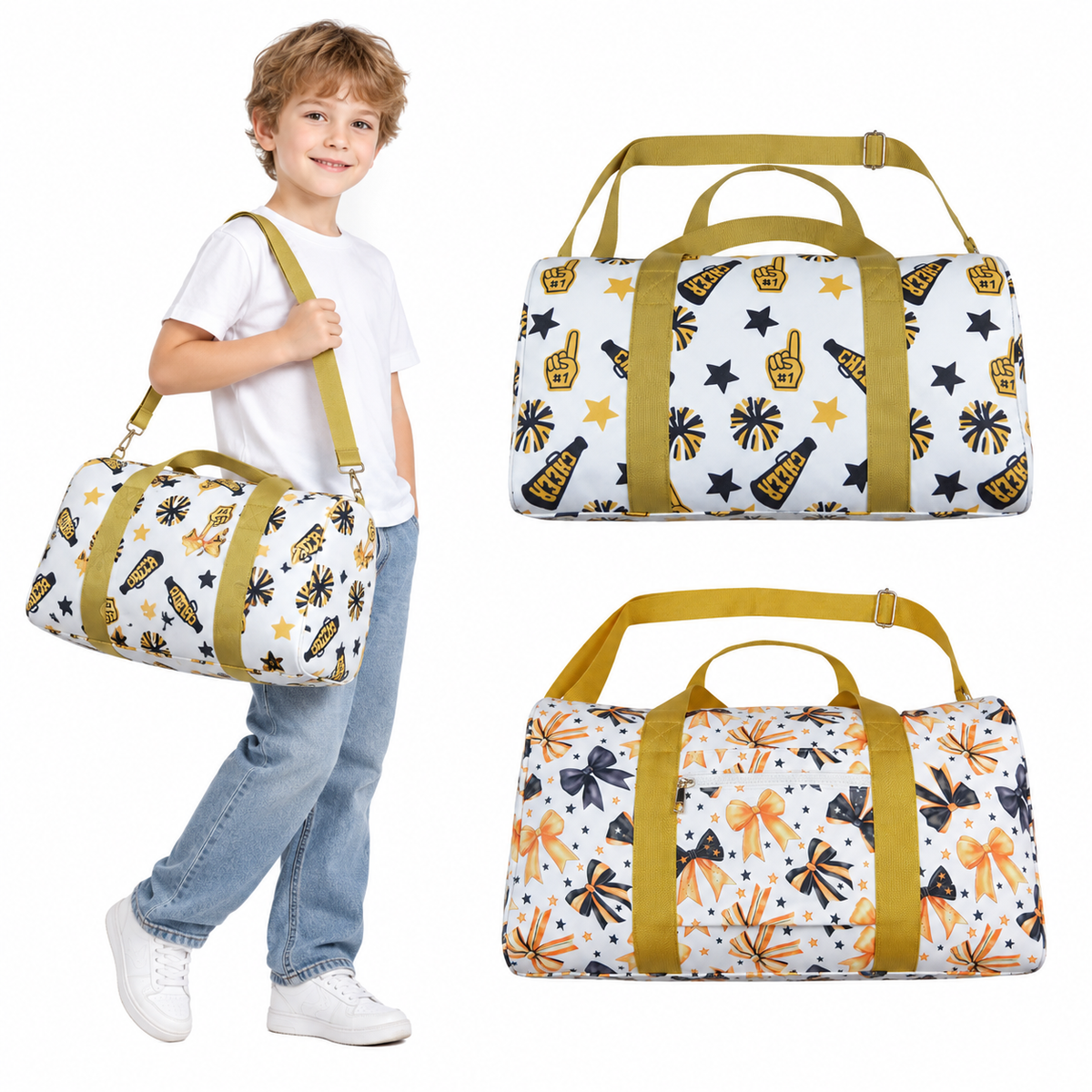 NO MOQ RTS BA0314 Kids Bag Halloween Bow Star Print Travel Duffle Bag 202610