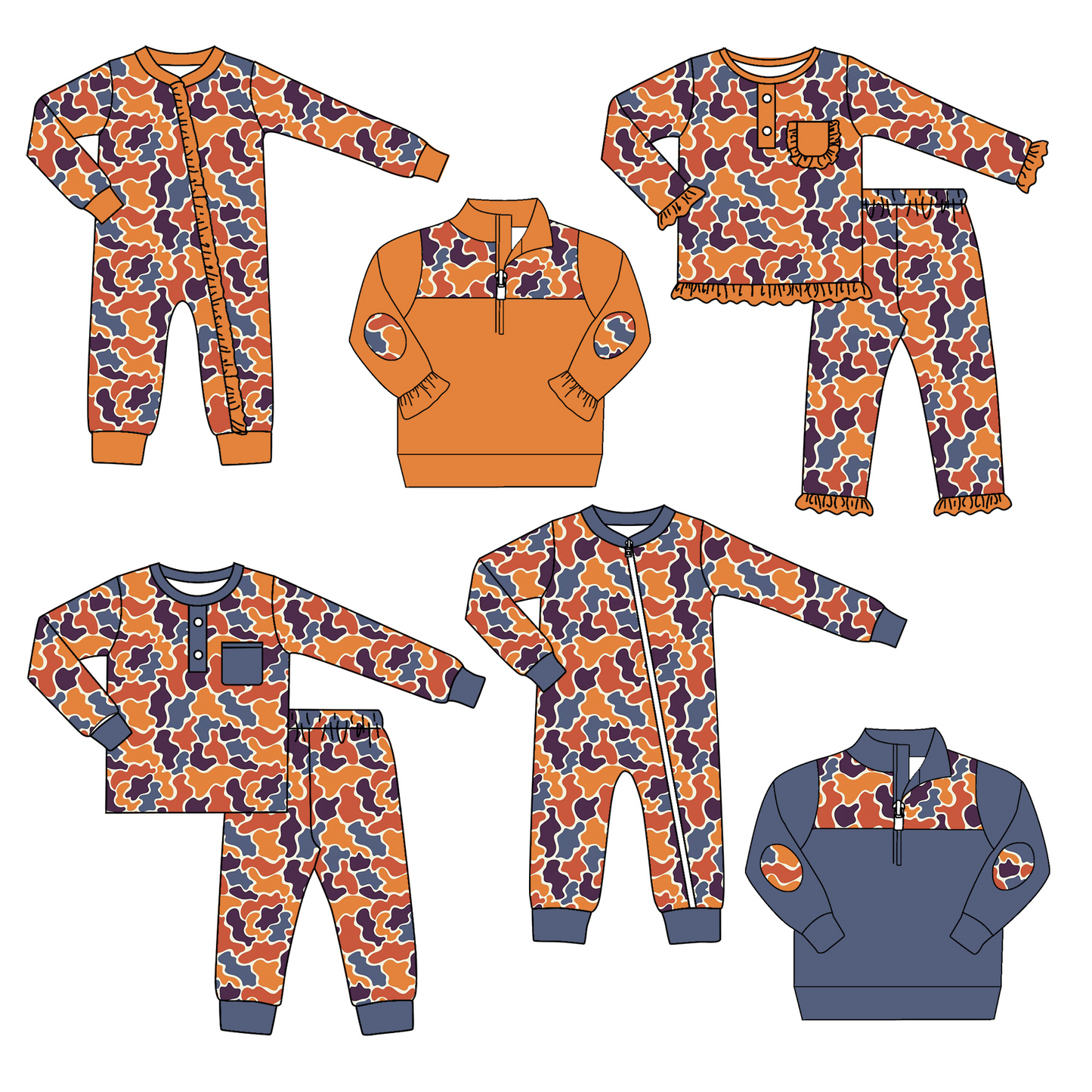 Camo sibling BLP0681 preorder boy pajamas outfit 202407