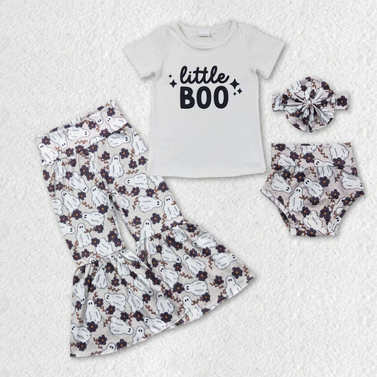 GBO0175 Little boo short sleeve girl bummies outfit  without pants 20230926 RTS