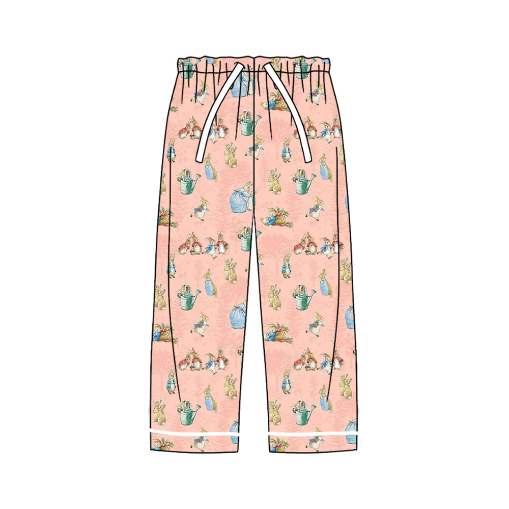 Preorder (moq 5) Women Clothes Easter Vintage Rabbit Garden Print Long Casual Pants
