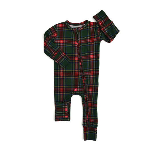 CUSTOM moq5 LR1963 Christmas red green plaid girl western  romper 202411 RTS sibling