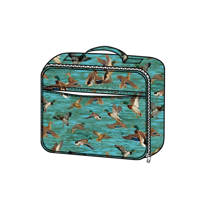 Preorder (moq 5) Kids Toiletry Bag Realistic Flying Mallard Duck Water Print Travel Cosmetic Organizer
