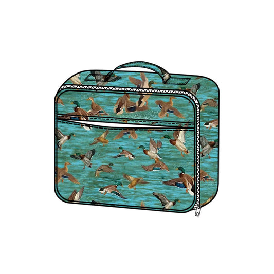 Preorder (moq 5) Kids Toiletry Bag Realistic Flying Mallard Duck Water Print Travel Cosmetic Organizer