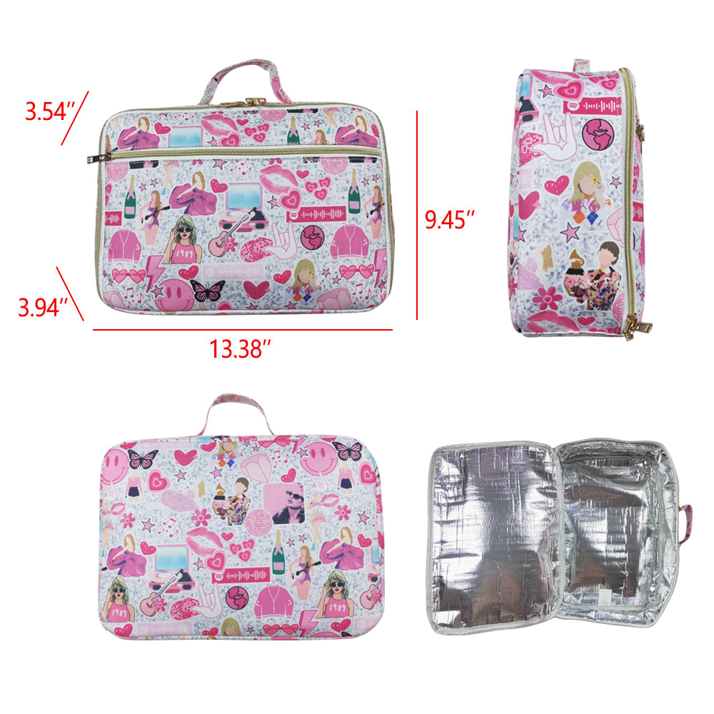 BA0235 sibling western Lunch box bow ruffle pink bag 202407 RTS 13.38*3.94*3.54*9.45Inches