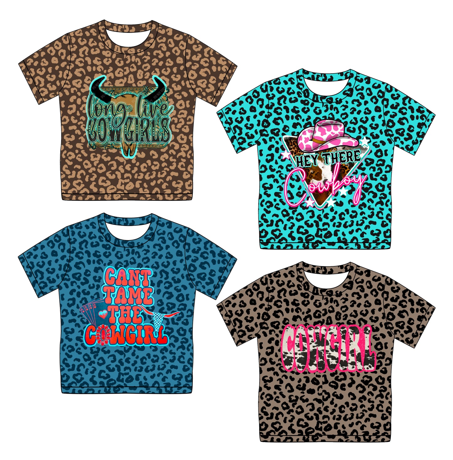 GT0933 cowgirl brown leopard top kids girl pullover 202412 preorder