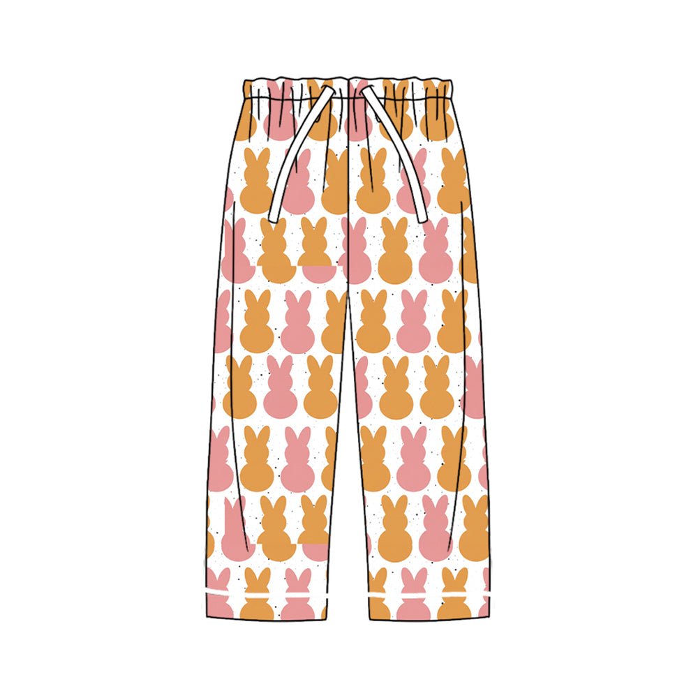 Preorder (moq 5) Women Clothes Easter Boho Bunny Silhouette Print Long Casual Pants