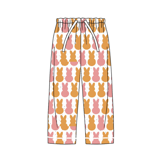 Preorder (moq 5) Women Clothes Easter Boho Bunny Silhouette Print Long Casual Pants