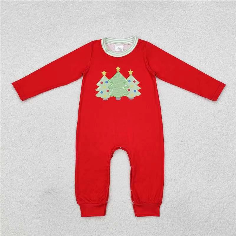 LR1561 Christmas tree sibling boy romper 202411 RTS