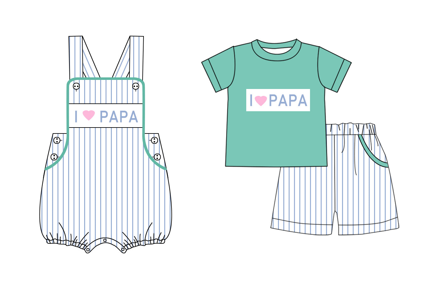 SR1163 western love papa daddy boy romper 202401 preorder