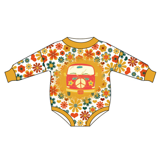 preorder flower long sleeve children girl boy romper 20230602
