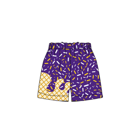 CUSTOM  boy PURPLE splatter ice cream drip shorts 202512