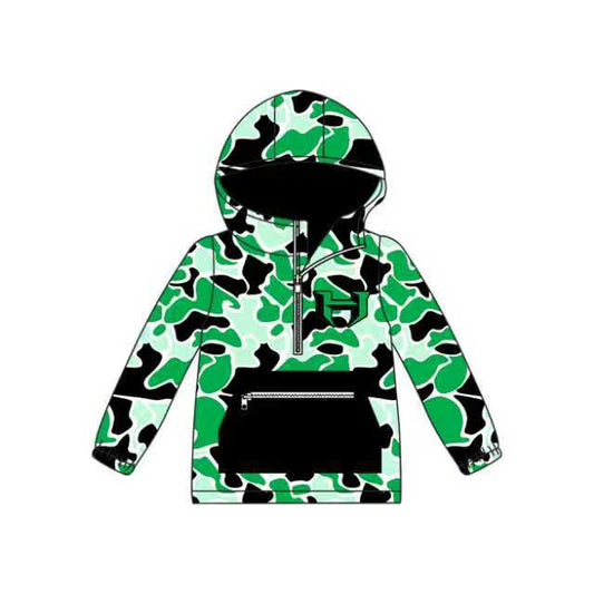H camo Hoodie  CUSTOM football team boy clothes pullover  MOQ:8