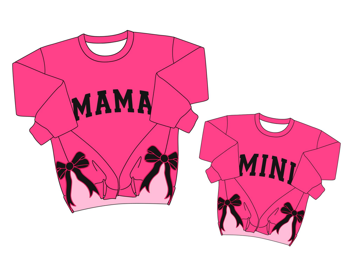 GT0919 adult mama hot pink top bow 202412 preorder