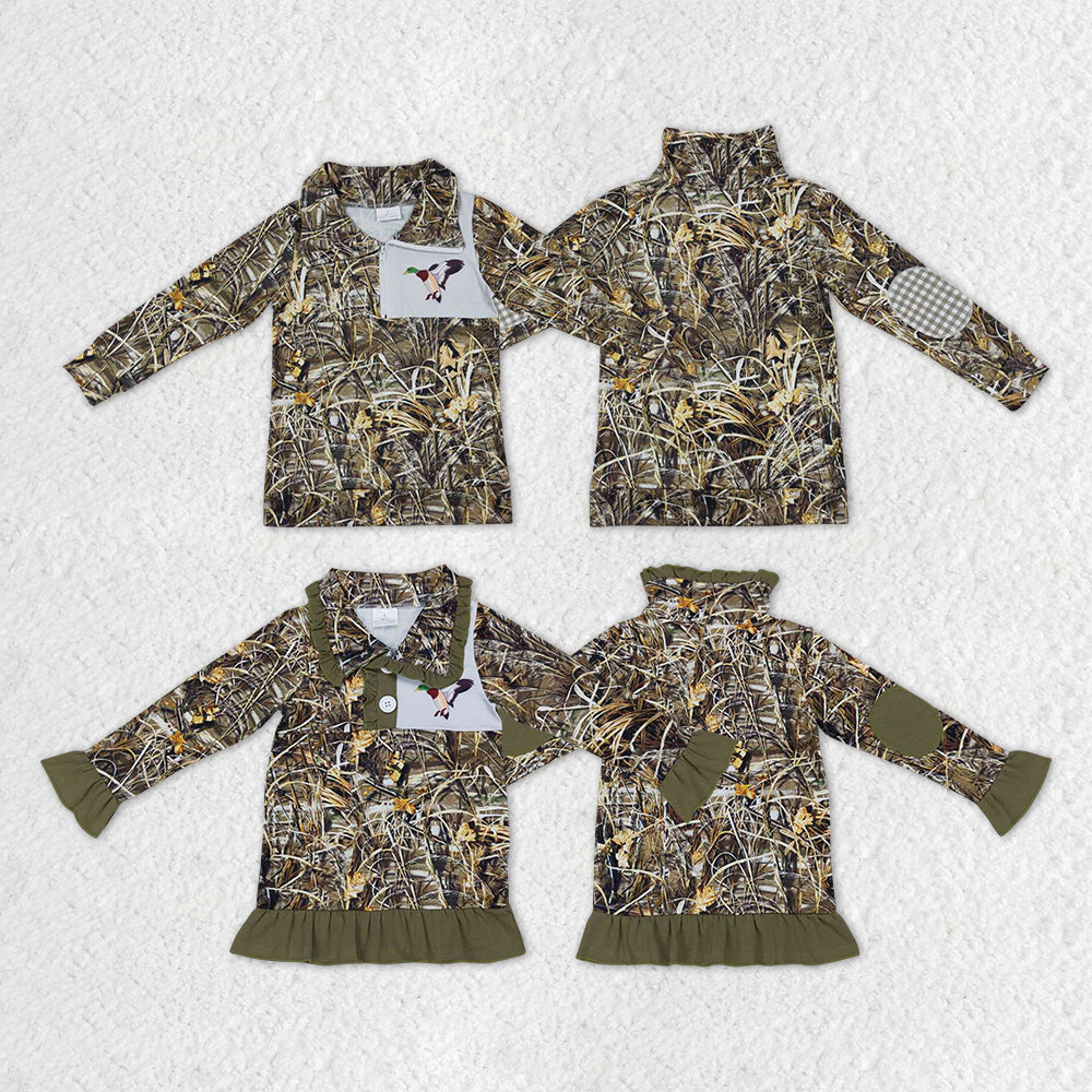 GT0312 RTS duck camo zip girl long sleeve coat pullover top 20231010