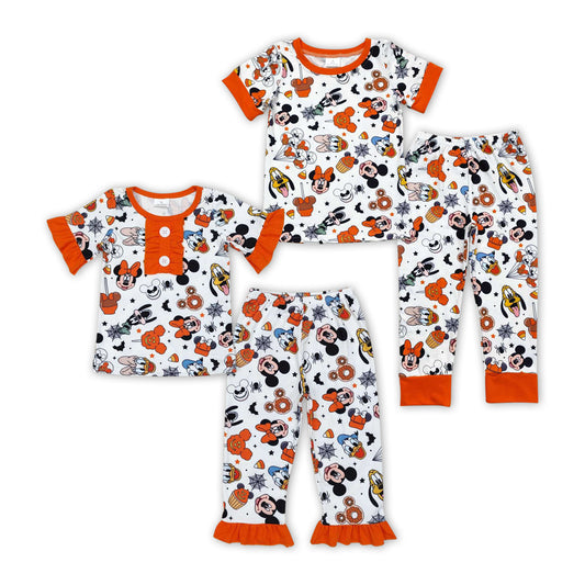 BSPO0390 mouse dog Halloween pampkin boy pajamas outfit 202406 RTS Sibling