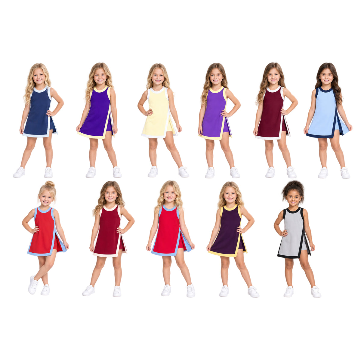 NO MOQ Sample-Real Pics preorder Pre-order GSSO3848 maroon yoga solid cotton dress with shorts girl outfit set