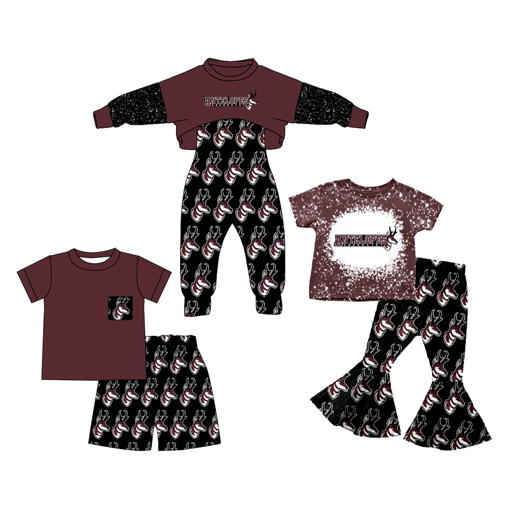 custom MOQ3  ANTELOPES deer girl overall football clothes