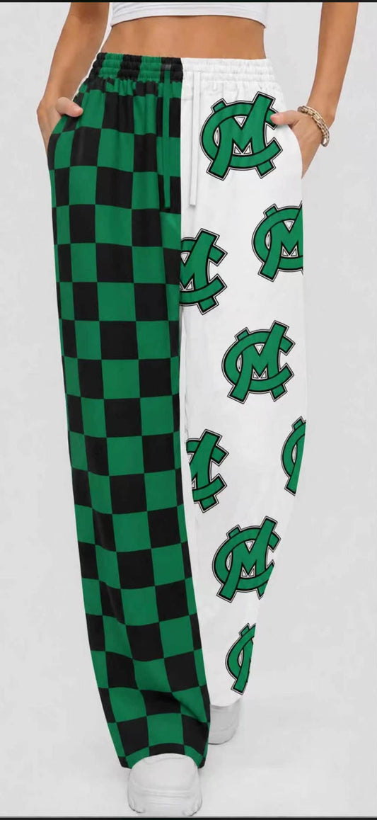 MOQ5 CUSTOM GREEN PLAID Woman adult long pants 202607