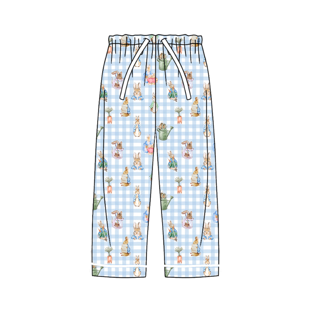 Preorder (moq 5) Men Clothes Gingham Rabbit Carrot Print Long Casual Pants
