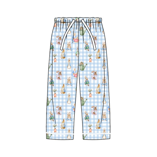 Preorder (moq 5) Men Clothes Gingham Rabbit Carrot Print Long Casual Pants