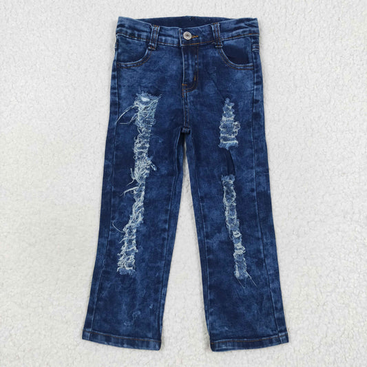 P0197 western blue ripped jeans kids denim jeans bell pants 20230807 RTS