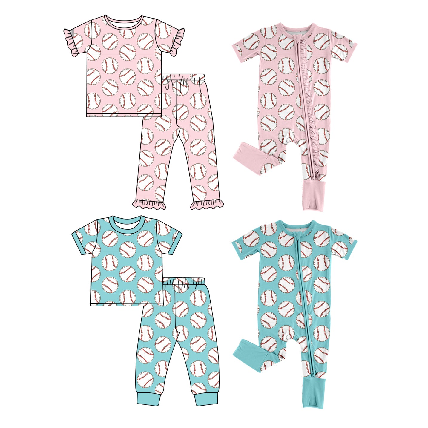 SR2421  western baseball boy romper 202410 preorder sibling