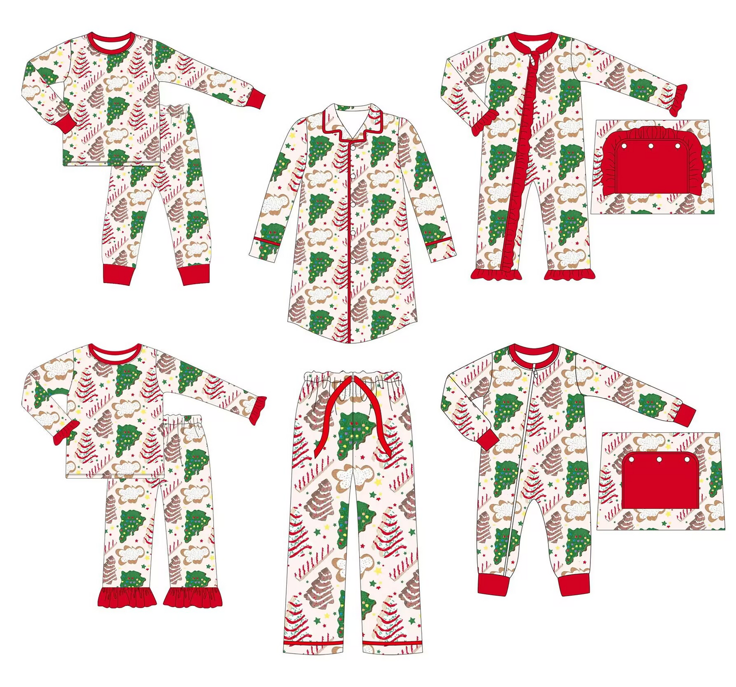 P0506 adult gingerbread cake Christmas tree long pajamas pants 202406 RTS sibling