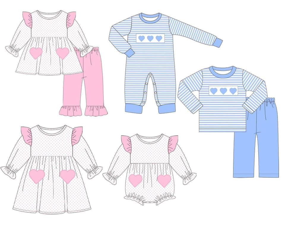 blue love sibling BLP0890 long sleeve boy outfit   202408 sibling preorder