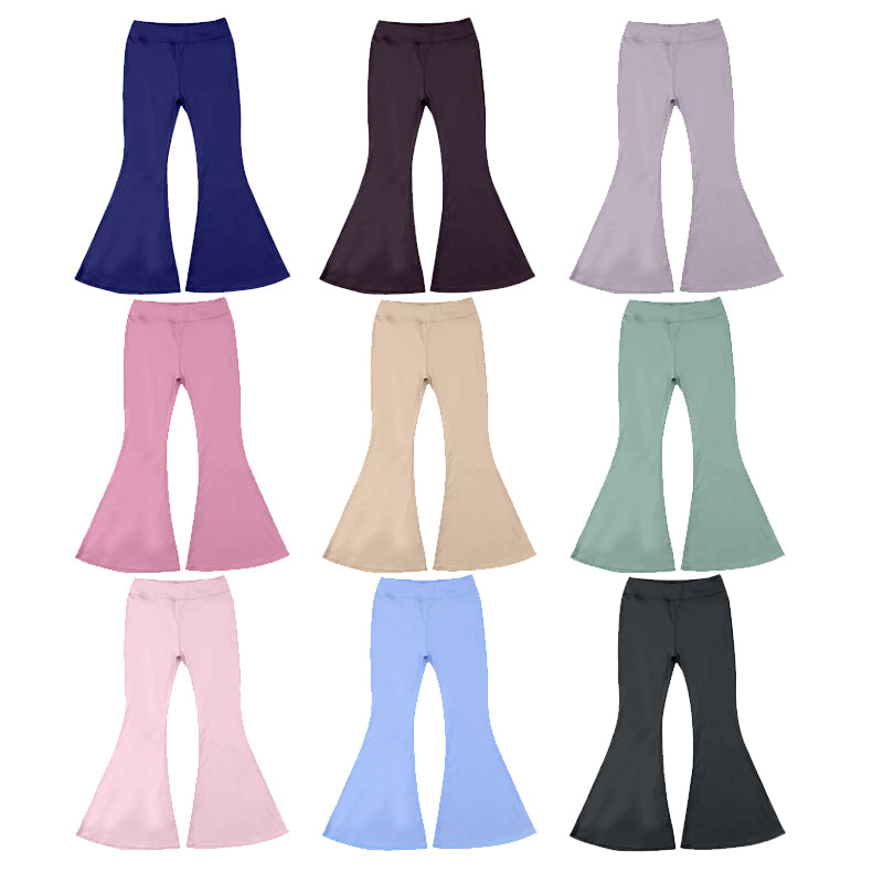 kids yoga blue P0570 long girl bell pants 202407 preorder