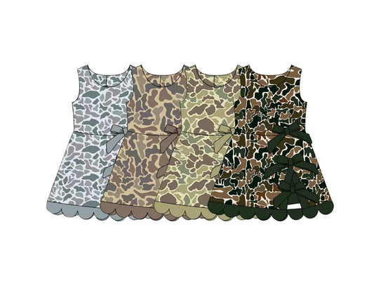 GSD4229  YOGA preorder camo bow scallop girl dress ruffle 202606