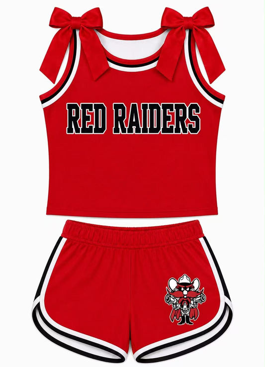CUSTOM moq5 yoga sports RED RAIDERS  BOW ANTON BULLDOGS girl outfit  shorts  202607